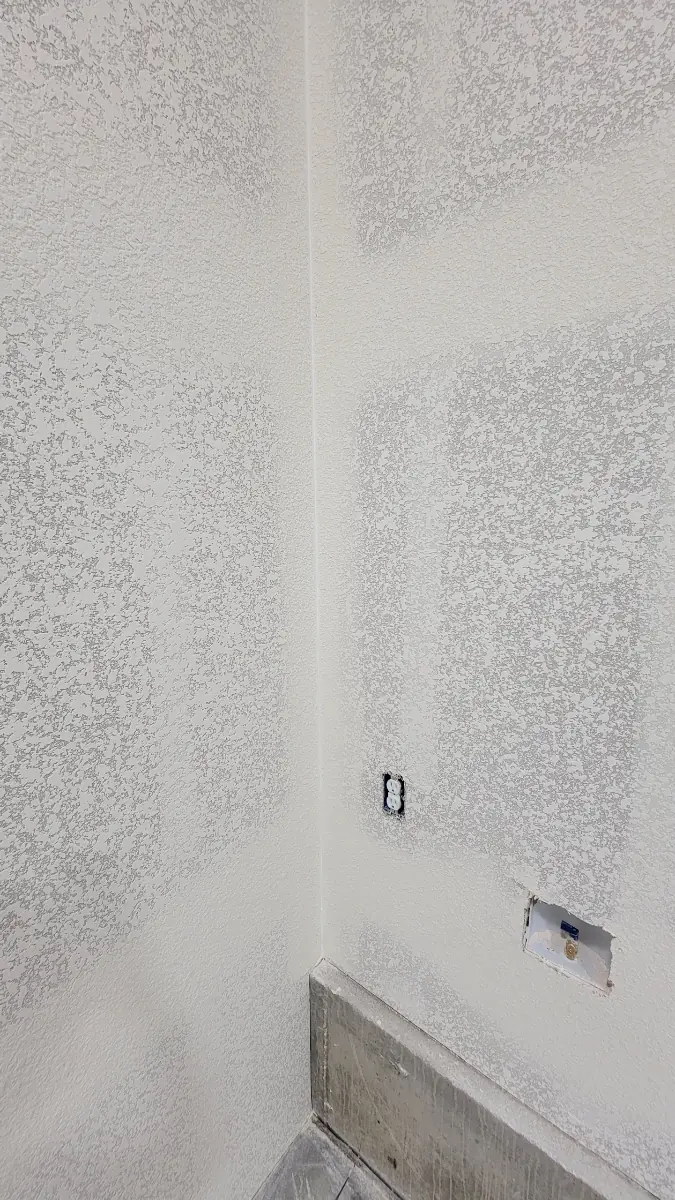 Knockdown texture applied to a finished drywall wall